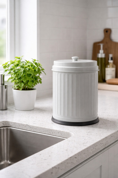 Yufira Life Tezgah Üstü Kapaklı İç Kovalı Vintage Model Gri 3LT Çöp Kovası – ...