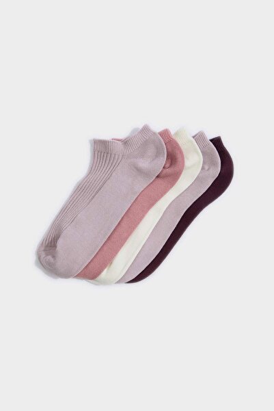 DeFacto Women's Comfortable Elastic 5-Piece Cotton Pack Booties Socks H0960Axns