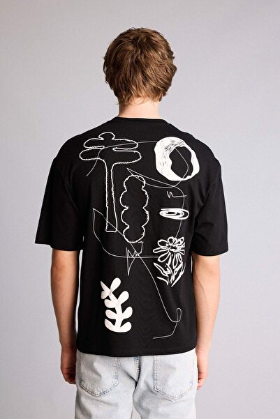 DeFacto Boxy Fit Printed Short Sleeve T-Shirt G3218Ax26Sp