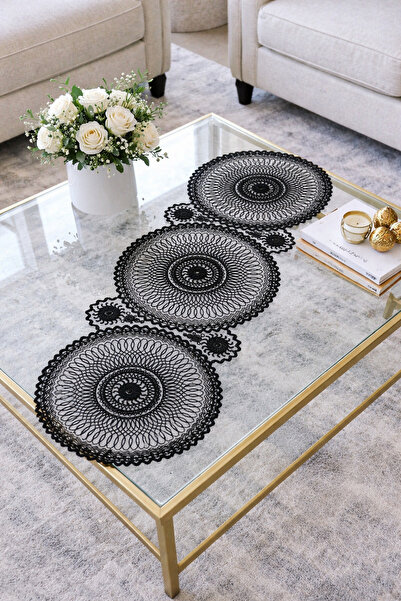 DİLEX Runner Masa Örtüsü Amerikan Servis 37x115 cm Siyah