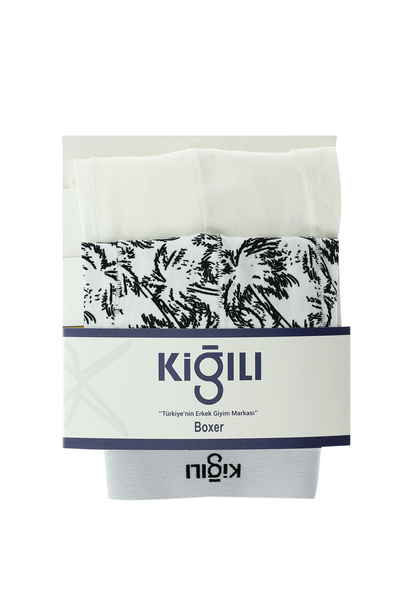 Kiğılı طقم بوكسر قطني منقوش مكون من قطعتين
