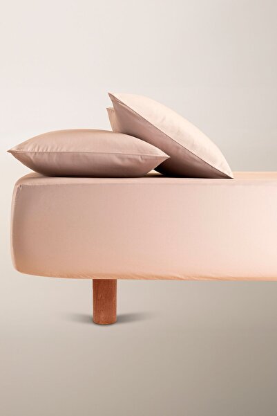 Penelope bumbac 100% Satin cearșaf cu elastic Set 200x200 Cm Piatră - Seria Lia