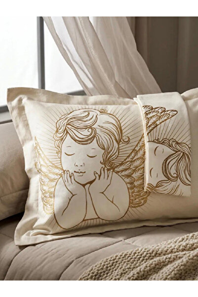 PIRILTI COLLECTION كيس وسادة (مجموعة من 2 مطبوعة على شكل ملاك مزخرف مع دولاب ...