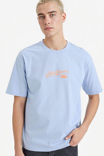 DeFacto 100% бавовна Boxy Fit Футболка з принтом F8168AX26SP