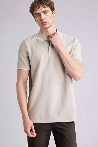 DeFacto Mânecă scurtă cu guler polo, croială normală, tip waffle tricou polo ...