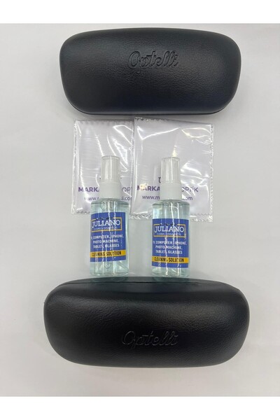 JULIANO Optelli 2li Sert Güneş Gözlüğü Kılıfı, Bezi Ve Sprey Set