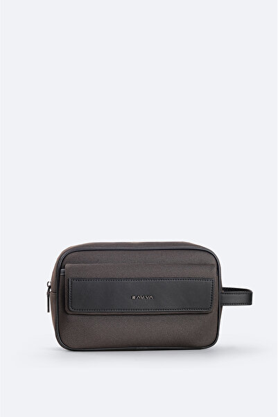 Avva Geantă maro pentru bărbați cu fermoar dublu A52Y9103