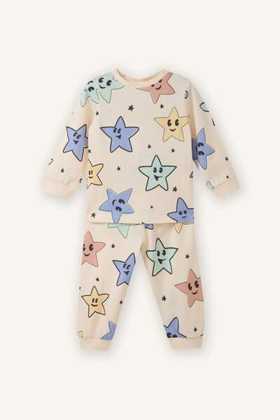 DeFacto Star Patterned 2-Piece Pajama Set for Baby Boy G8845A526Sp