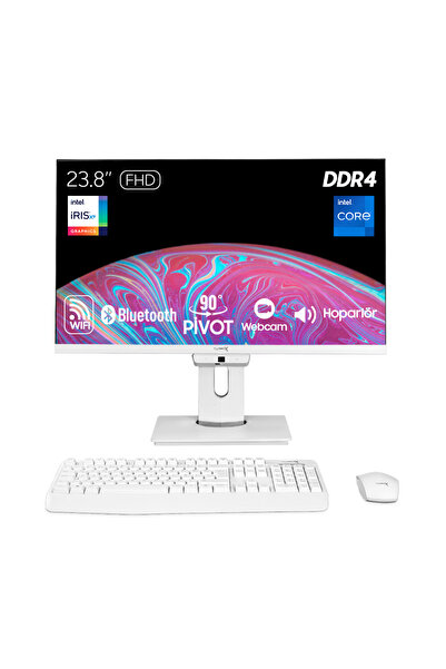 TURBOX TAx1715 i7 1165G7 32GB DDR4 1TB NVMe 23.8 inç FHD Pivot WiFi BT Webcam...