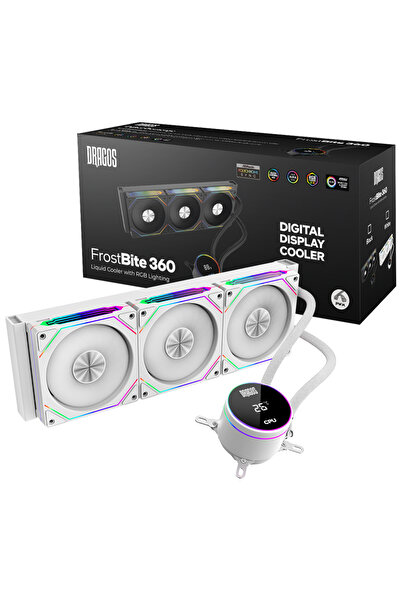 DRAGOS FrostBite 360 Intel-AMD 360MM Isı Göstergeli ARGB Beyaz Sıvı Soğutucu