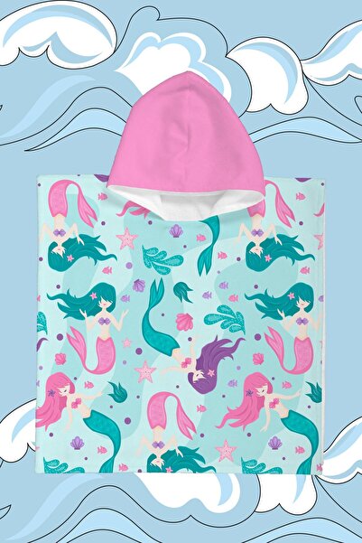 Evdek Prosop de plajă Poncho pentru copii Coral Princesses