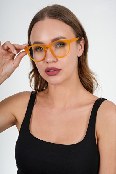 Olivier Philippe نظارات واقية من الضوء الأزرق مستديرة برتقالية أوليفييه فيليب