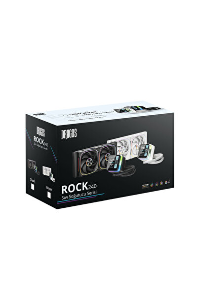 DRAGOS Rock LCD Ekranlı 240mm ARGB Siyah İşlemci Sıvı Soğutucu