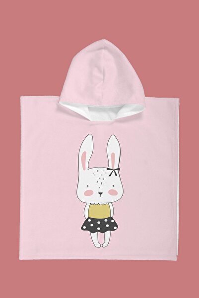 Evdek Prosop de plajă Poncho pentru copii iepuraș cu fustă