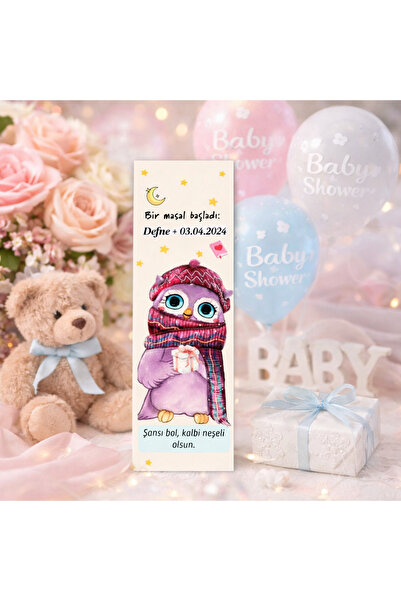Fatofotofan Kişiye Özel İsimli Bebek Kitap Ayracı – 30 Adet Hediyelik Baby Shower / Hastane Doğum Hatırası