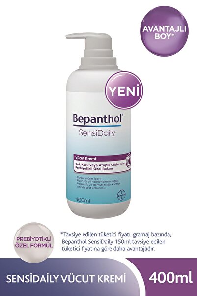 Bepanthol Sensidaily Günlük Yoğun Nemlendirici Vücut Bakım Kremi 400 ml 6 Adet Seyahat Boy 10 gr