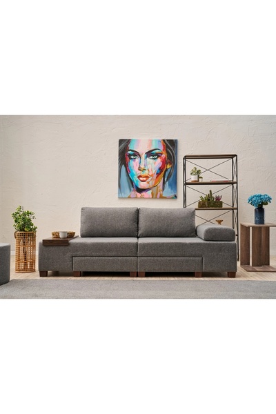 Vivense PERENNA YATAKLI ÜÇLÜ KOLTUK, KETEN, GRİ