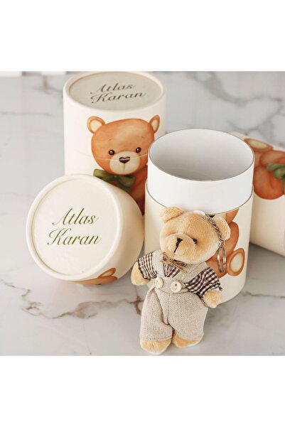 Çikolata Atölyesi Ayıcık Temalı Silindir Kutuda Anahtarlık 25 Adet