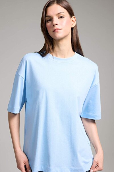 DeFacto Υπερμεγέθες Βασικό Βαμβακερό Χτενισμένο Μπλουζάκι C0099AX26SM