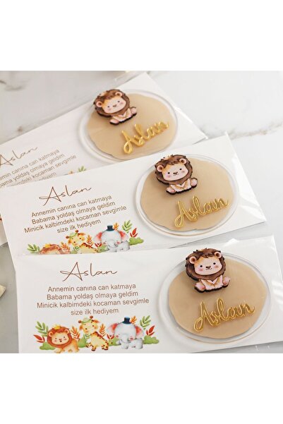 Çikolata Atölyesi Aslan Temalı Erkek Bebek Magneti 25 Adet