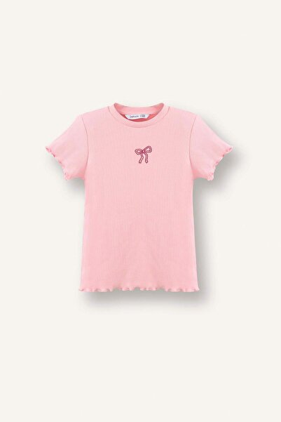 DeFacto Tricou cu mânecă scurtă, cu guler rotund, cu imprimeu floral, pentru ...