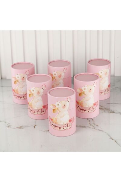 Çikolata Atölyesi Tavşan Temalı Kız Bebek Mum 25 Adet