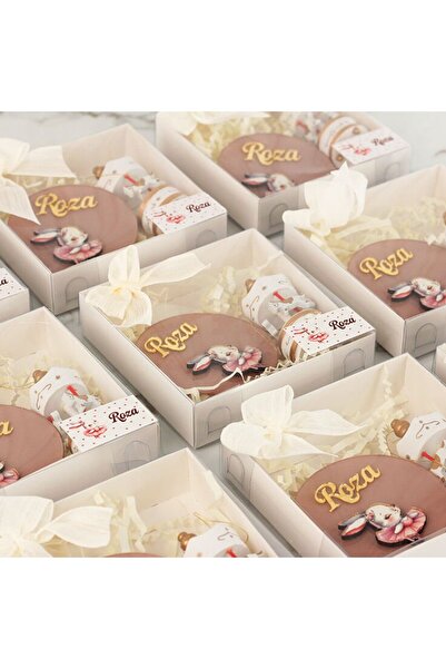 Çikolata Atölyesi Tavşan Temalı Kız Bebek Pleksi Magnet ve Atlı Karınca 25 Adet