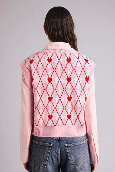 DeFacto Heart Patterned Sweater G5374Ax26Sp