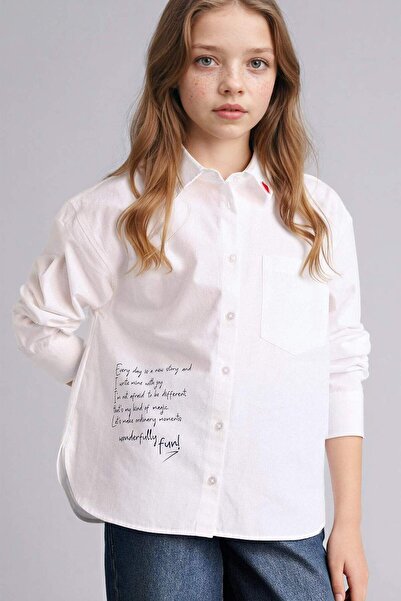 DeFacto Cămașă din poplin imprimată pentru fete G6856A826SP