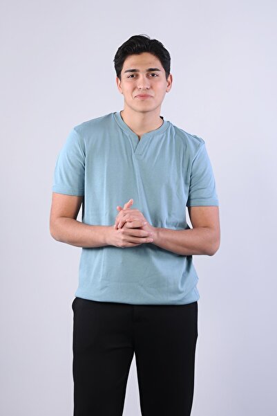 Mckanzie 2122 هاكيم ياكا تي شيرت أساسي من القطن بنسبة 100% بقصة عصرية