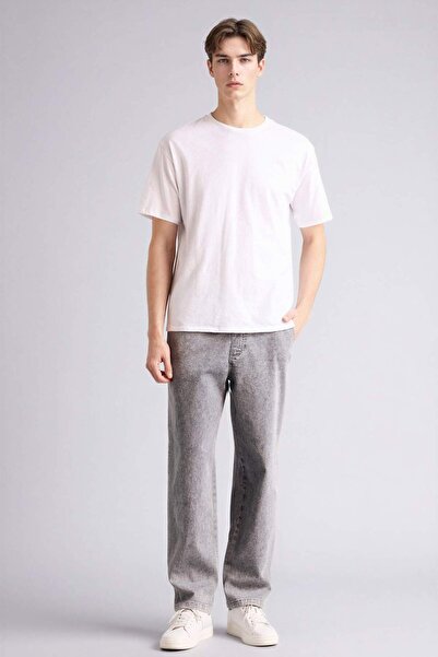 DeFacto Τζιν παντελόνι με απαλή υφή και φαρδιά μπατζάκια G9239AX26SP