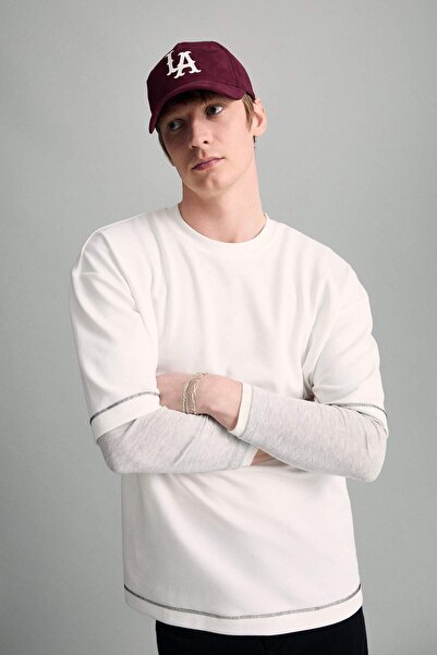 DeFacto Locker sitzendes T-Shirt mit Rundhalsausschnitt und kurzen Ärmeln aus...