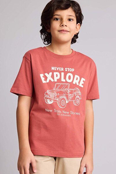 DeFacto Nova regular fit okrugla kragna Štampano majica kratkih rukava za deč...