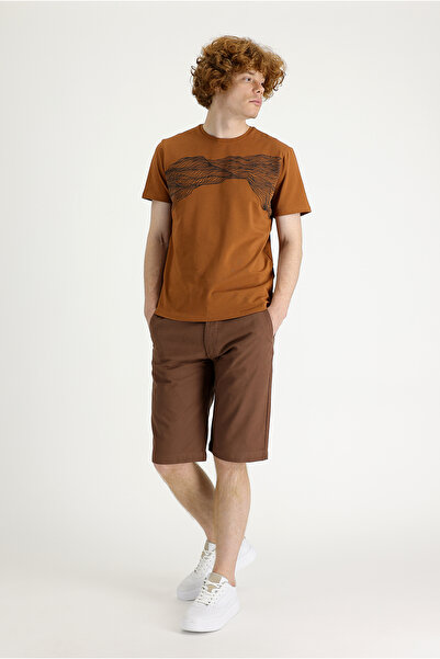 Kiğılı Slim Fit Dar Kesim Pamuklu Bermuda Şort