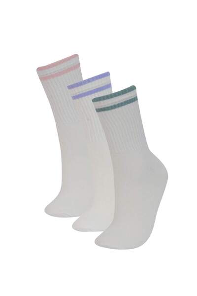 DeFacto Șosete lungi din bumbac, confortabile, elastice, din 3 piese, pentru ...
