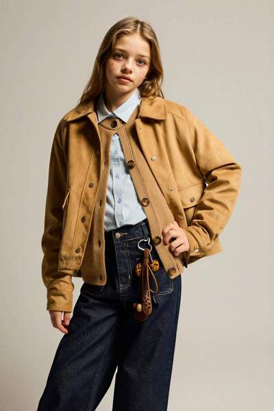 DeFacto Suede Coat for Girls F9188A826Sp