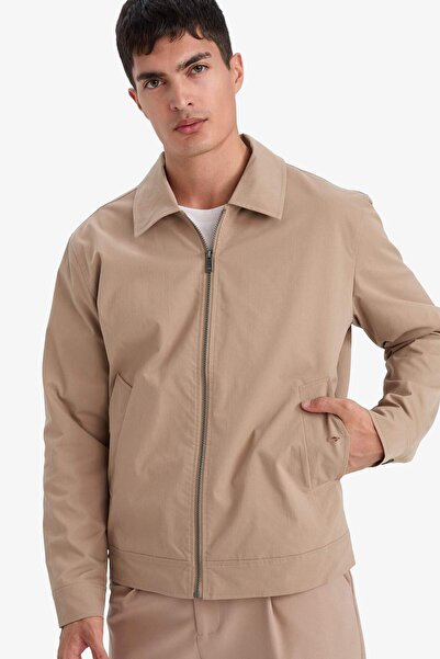 DeFacto Regular Fit Polo Collar Lined Zippered Coat F7755Ax26Sp