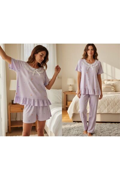 pajama set Women Three-Piece Light Lavender