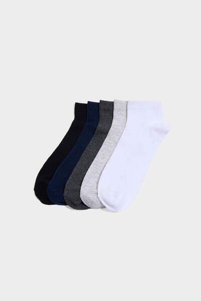 DeFacto Men's 5-Pack Cotton Booties Socks G2082Axns