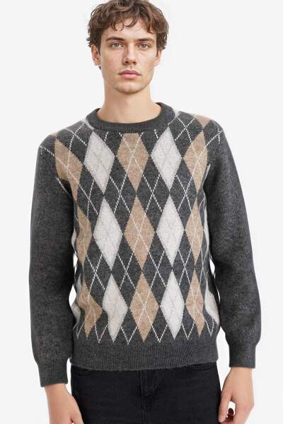 DeFacto Baklava Patterned Knitwear Sweater G6973Ax25Cw
