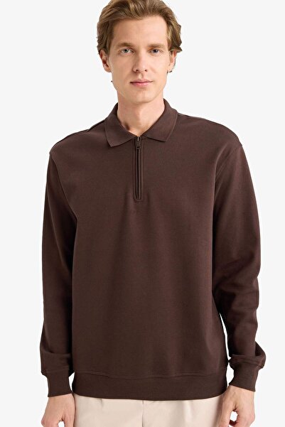 DeFacto Regular Fit Polo Yaka Sweatshirt F2254AX25WN