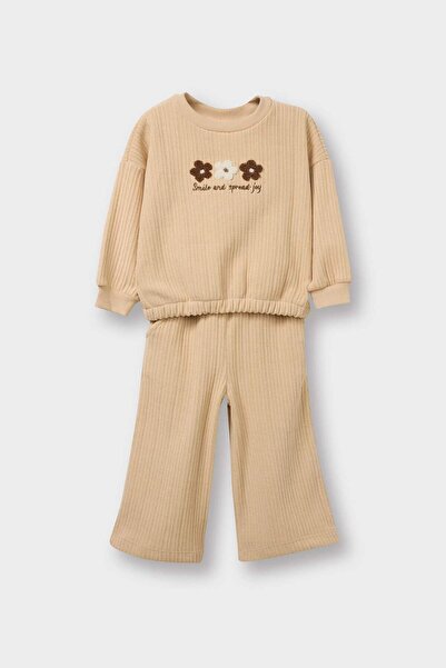 DeFacto Set de 2 hanorace florale și pantaloni de trening pentru fetiță G5092...