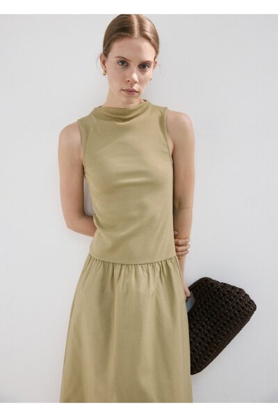 MANGO Woman Üst kısmı kontrast elbise