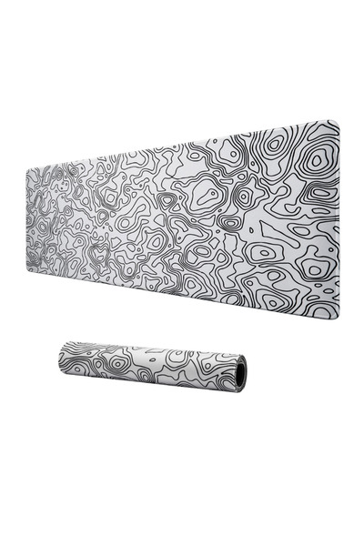 KlasseGear Pro White Map Lines 70x30 Cm Xl Gaming Oyuncu Mouse Pad Mousepad