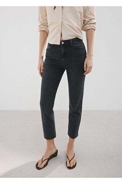 MANGO Woman Claudia dar kesim crop jean pantolon