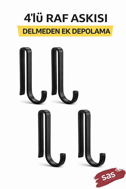 Sas Haus 4 Adet Plastik Askı Metal Banyo Mutfak Rafları Için