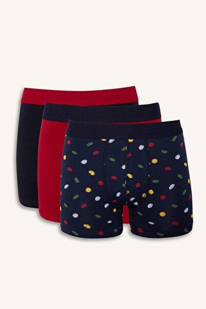 DeFacto Μπόξερ με σχέδιο Regular Fit 3 τεμαχίων G4683AX25WN