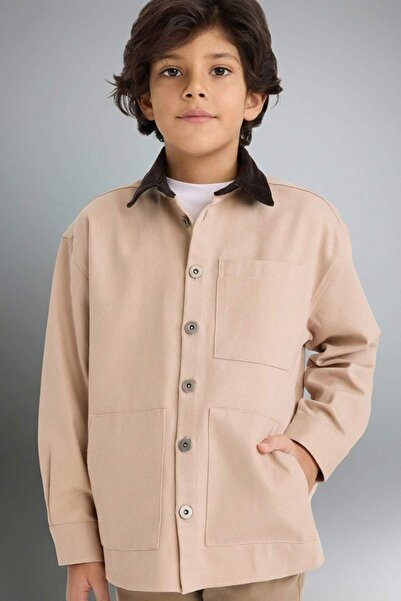 DeFacto Contrast Shirt Collar Gabardine Jacket for Boys G6419A826Sp