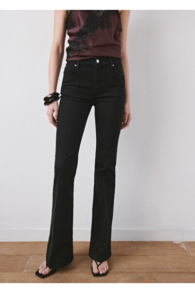 MANGO Woman Violeta yüksek bel flare jean pantolon