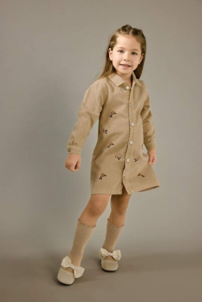 DeFacto Rochie din denim cu mâneci lungi și imprimeu floral pentru fetiță G76...